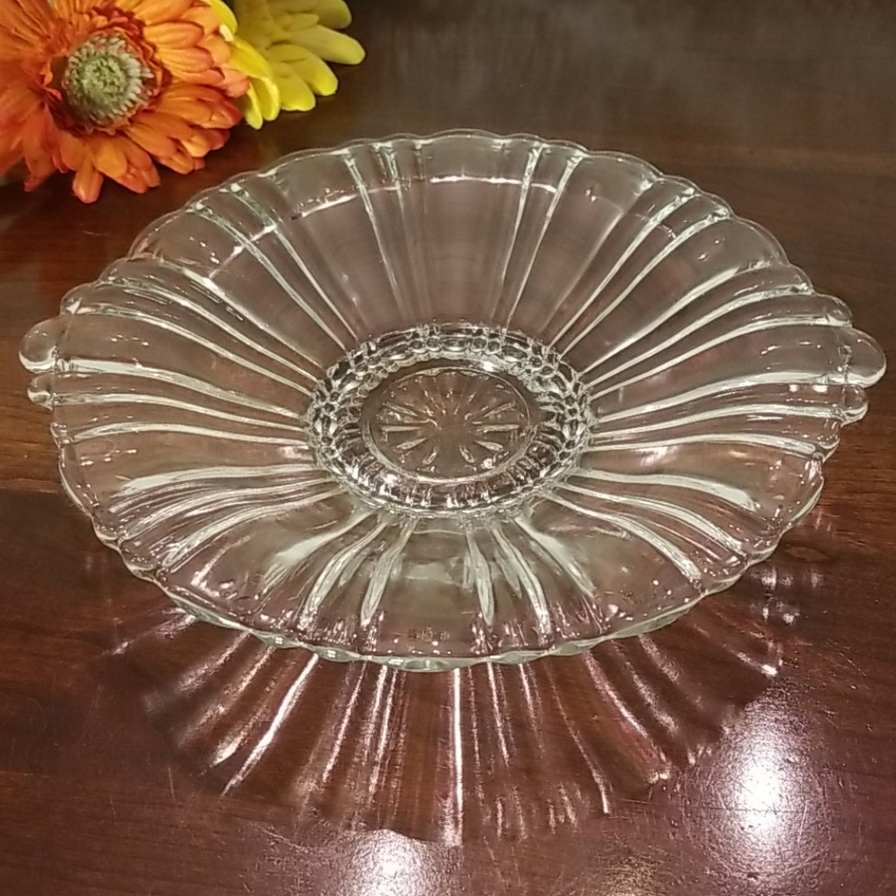 Hocking Depression Glass Old Cafe Low Candy Dish